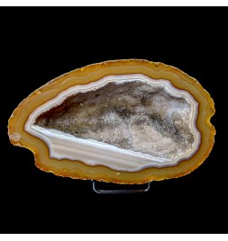 Agate geode and quartz,...